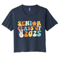 Senior 2025 Class Of 2025 Seniors Graduation Retro Groovy Crop Top