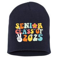 Senior 2025 Class Of 2025 Seniors Graduation Retro Groovy Short Acrylic Beanie