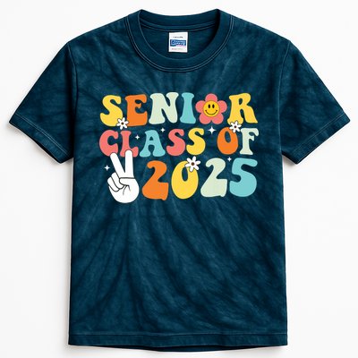 Senior 2025 Class Of 2025 Seniors Graduation Retro Groovy Kids Tie-Dye T-Shirt