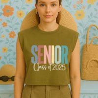 Senior 2025 Class Of 2025 Garment-Dyed Women's Muscle Tee
