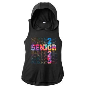 Senior 2025 Class Of 2025 Tie Dye Senior 25 Graduation Ladies PosiCharge Tri-Blend Wicking Draft Hoodie Tank