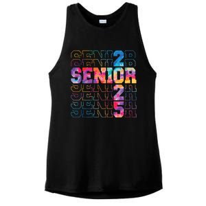 Senior 2025 Class Of 2025 Tie Dye Senior 25 Graduation Ladies PosiCharge Tri-Blend Wicking Tank