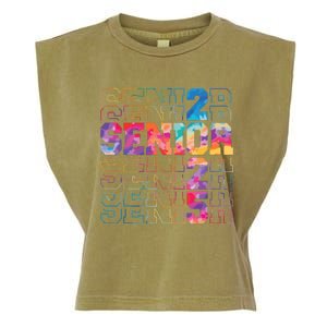 Senior 2025 Class Of 2025 Tie Dye Senior 25 Graduation Garment-Dyed Women's Muscle Tee