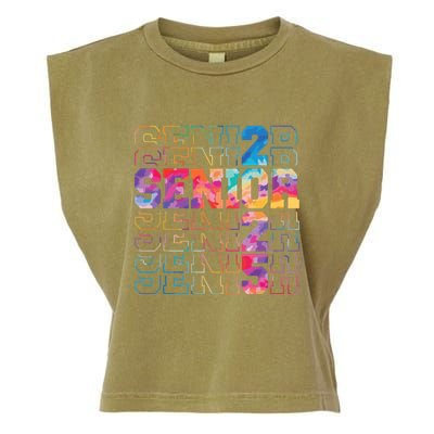 Senior 2025 Class Of 2025 Tie Dye Senior 25 Graduation Garment-Dyed Women's Muscle Tee