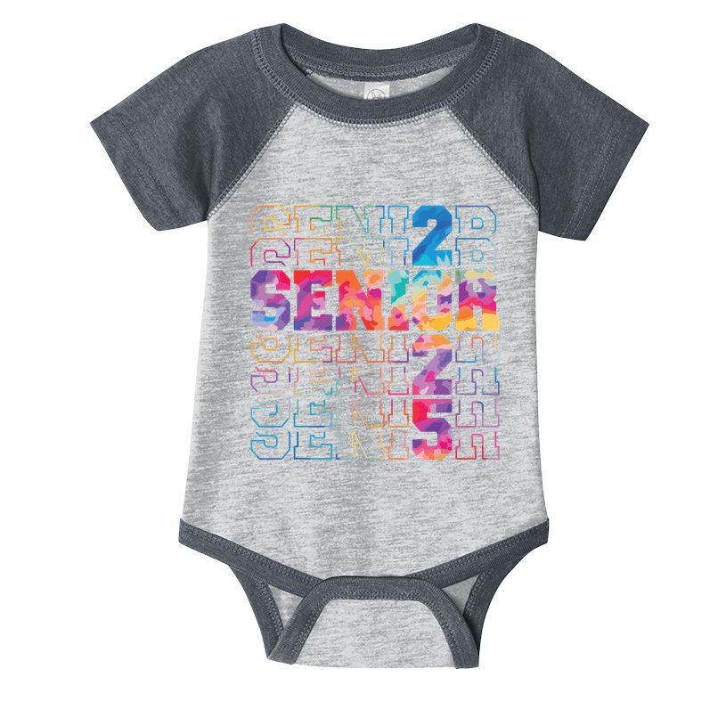 Senior 2025 Class Of 2025 Tie Dye Senior 25 Graduation Infant Baby Jersey Bodysuit