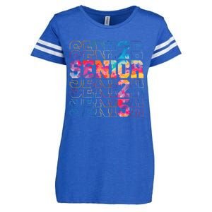 Senior 2025 Class Of 2025 Tie Dye Senior 25 Graduation Enza Ladies Jersey Football T-Shirt