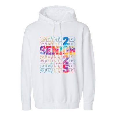 Senior 2025 Class Of 2025 Tie Dye Senior 25 Graduation Garment-Dyed Fleece Hoodie