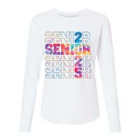 Senior 2025 Class Of 2025 Tie Dye Senior 25 Graduation Womens Cotton Relaxed Long Sleeve T-Shirt