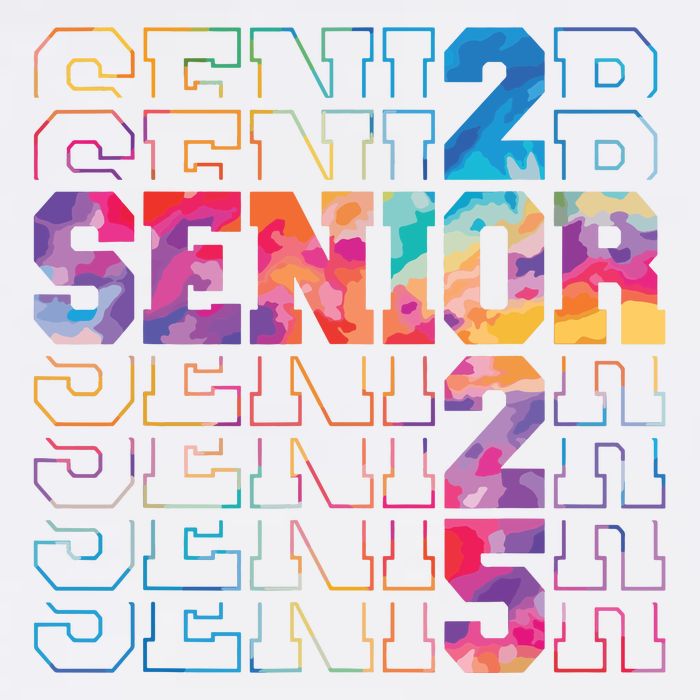 Senior 2025 Class Of 2025 Tie Dye Senior 25 Graduation Hoodie