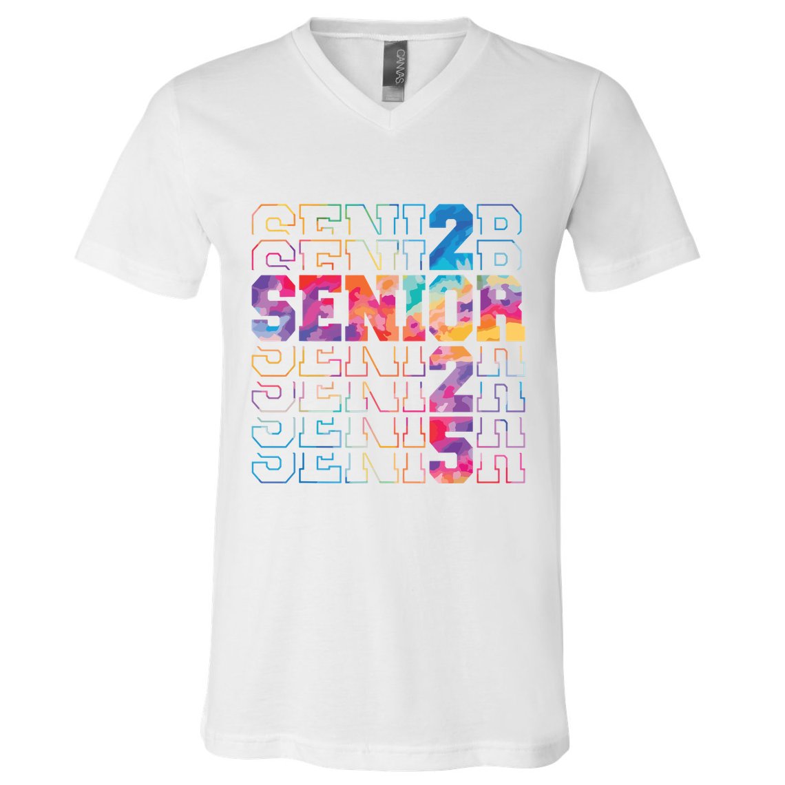 Senior 2025 Class Of 2025 Tie Dye Senior 25 Graduation V-Neck T-Shirt