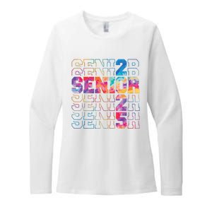 Senior 2025 Class Of 2025 Tie Dye Senior 25 Graduation Womens CVC Long Sleeve Shirt