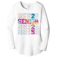 Senior 2025 Class Of 2025 Tie Dye Senior 25 Graduation Women's Perfect Tri Tunic Long Sleeve Shirt