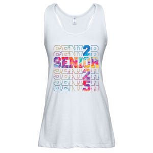 Senior 2025 Class Of 2025 Tie Dye Senior 25 Graduation Ladies Essential Flowy Tank