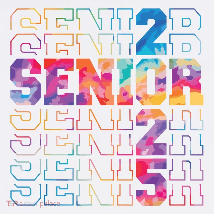 Senior 2025 Class Of 2025 Tie Dye Senior 25 Graduation Flatbill Hat