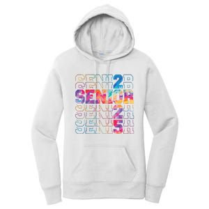 Senior 2025 Class Of 2025 Tie Dye Senior 25 Graduation Women's Pullover Hoodie