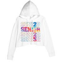 Senior 2025 Class Of 2025 Tie Dye Senior 25 Graduation Crop Fleece Hoodie