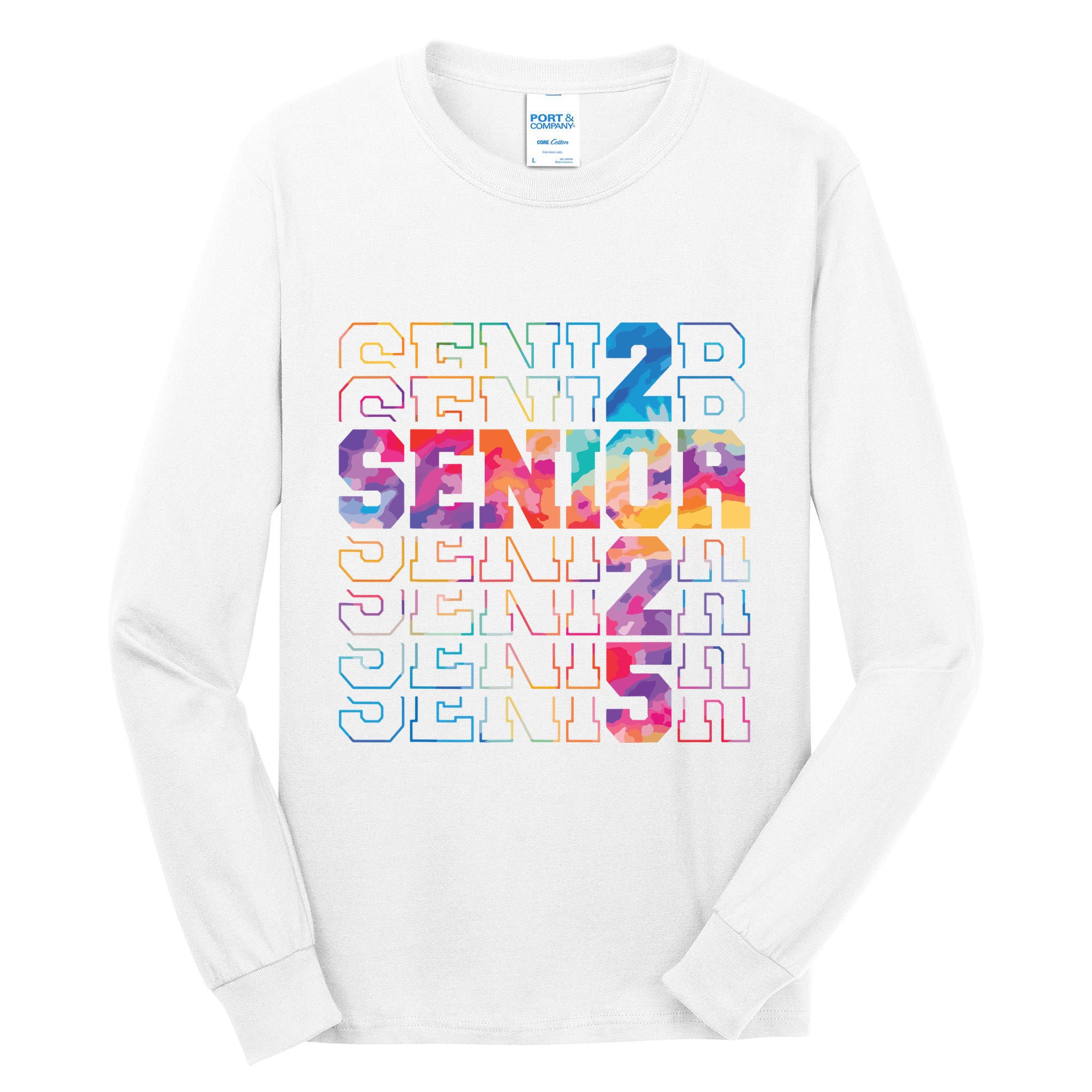 Senior 2025 Class Of 2025 Tie Dye Senior 25 Graduation Tall Long Sleeve T-Shirt