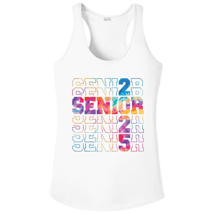 Senior 2025 Class Of 2025 Tie Dye Senior 25 Graduation Ladies PosiCharge Competitor Racerback Tank