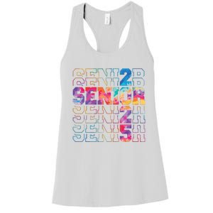 Senior 2025 Class Of 2025 Tie Dye Senior 25 Graduation Women's Racerback Tank