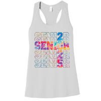 Senior 2025 Class Of 2025 Tie Dye Senior 25 Graduation Women's Racerback Tank