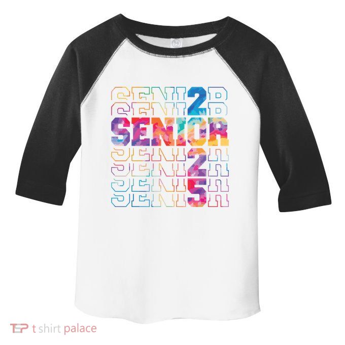 Senior 2025 Class Of 2025 Tie Dye Senior 25 Graduation Toddler Fine Jersey T-Shirt