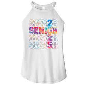 Senior 2025 Class Of 2025 Tie Dye Senior 25 Graduation Women's Perfect Tri Rocker Tank