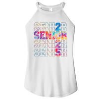 Senior 2025 Class Of 2025 Tie Dye Senior 25 Graduation Women's Perfect Tri Rocker Tank