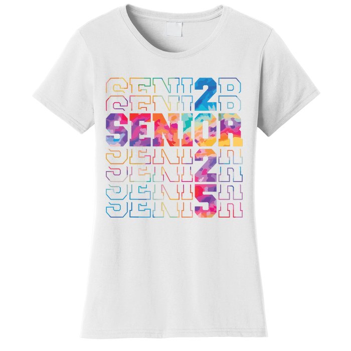 Senior 2025 Class Of 2025 Tie Dye Senior 25 Graduation Women's T-Shirt