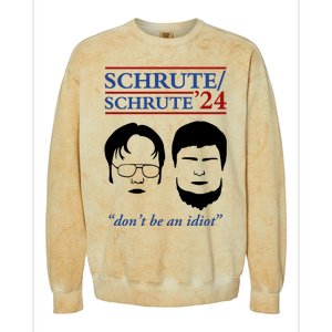 Schrute 24 DonT Be An Idiot Colorblast Crewneck Sweatshirt