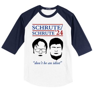 Schrute 24 DonT Be An Idiot Baseball Sleeve Shirt