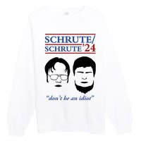 Schrute 24 DonT Be An Idiot Premium Crewneck Sweatshirt