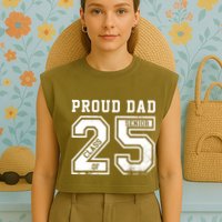 Senior 2025 Dad Class Of 2025 Father Garment-Dyed Women's Muscle Tee