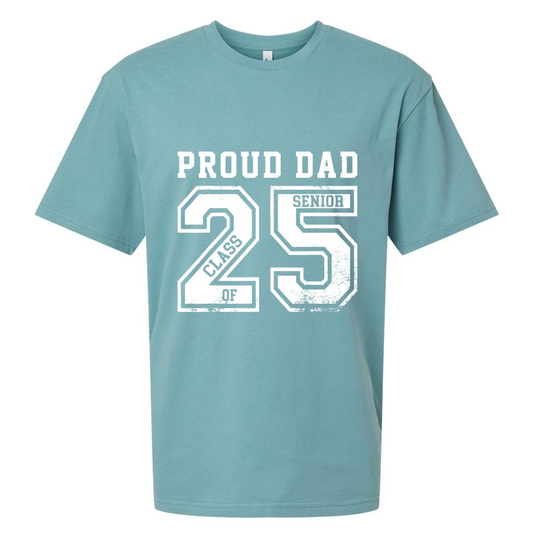 Senior 2025 Dad Class Of 2025 Father Sueded Cloud Jersey T-Shirt