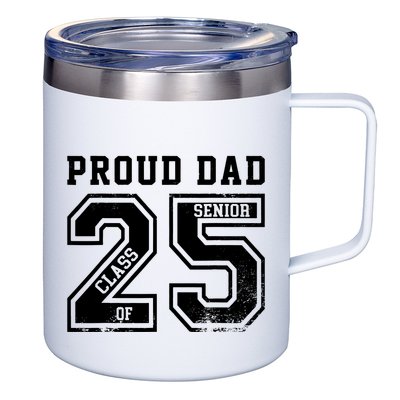Senior 2025 Dad Class Of 2025 Father 12oz Stainless Steel Coffee Mug
