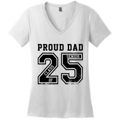 Senior 2025 Dad Class Of 2025 Father Women's V-Neck T-Shirt