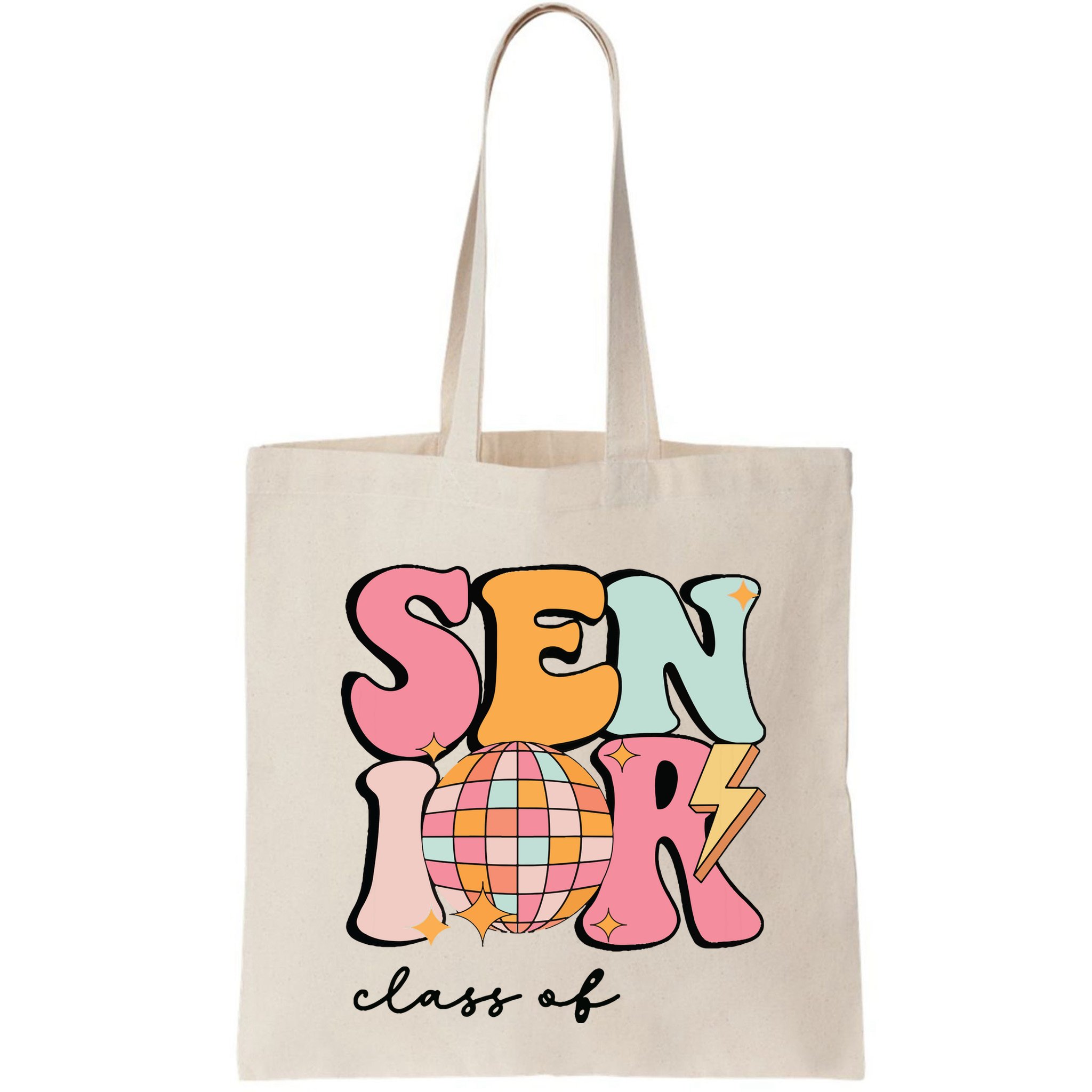 Senior 2025 Disco Ball Cute Retro Groovy Girl Bag