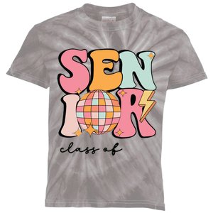 Senior 2025 Disco Ball Cute Retro Groovy Girl Kids Tie-Dye T-Shirt