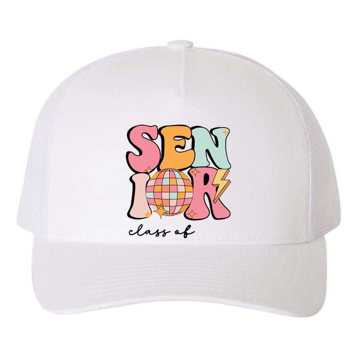 Senior 2025 Disco Ball Cute Retro Groovy Girl Yupoong Adult 5-Panel Trucker Hat