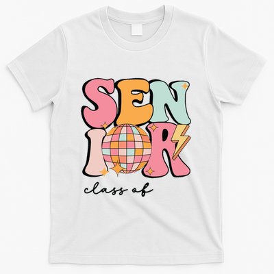Senior 2025 Disco Ball Cute Retro Groovy Girl T-Shirt