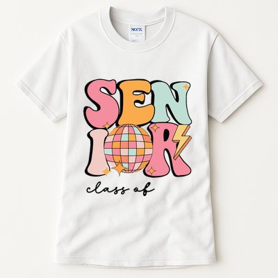 Senior 2025 Disco Ball Cute Retro Groovy Girl Tall T-Shirt