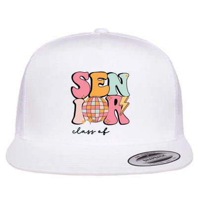 Senior 2025 Disco Ball Cute Retro Groovy Girl Flatbill Hat