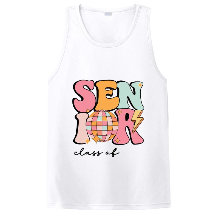 Senior 2025 Disco Ball Cute Retro Groovy Girl PosiCharge Competitor Tank