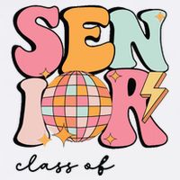 Senior 2025 Disco Ball Cute Retro Groovy Girl Visor