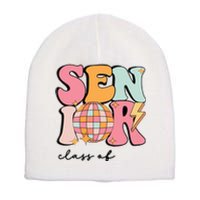 Senior 2025 Disco Ball Cute Retro Groovy Girl Short Acrylic Beanie