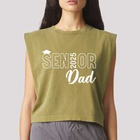 Senior 2025 Dad Class Of 2025 Father Garment-Dyed Women's Muscle Tee