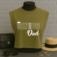 Senior 2025 Dad Class Of 2025 Father Garment-Dyed Women's Muscle Tee