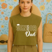 Senior 2025 Dad Class Of 2025 Father Garment-Dyed Women's Muscle Tee