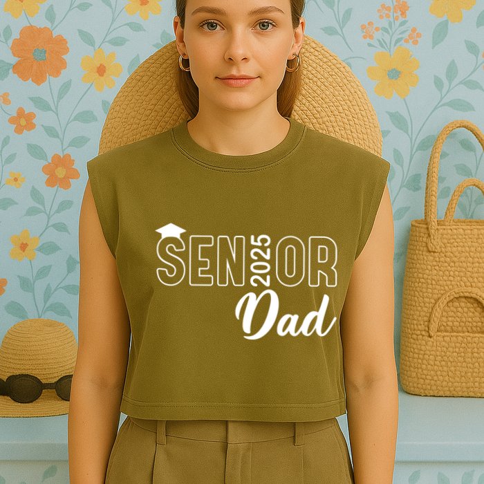 Senior 2025 Dad Class Of 2025 Father Garment-Dyed Women's Muscle Tee