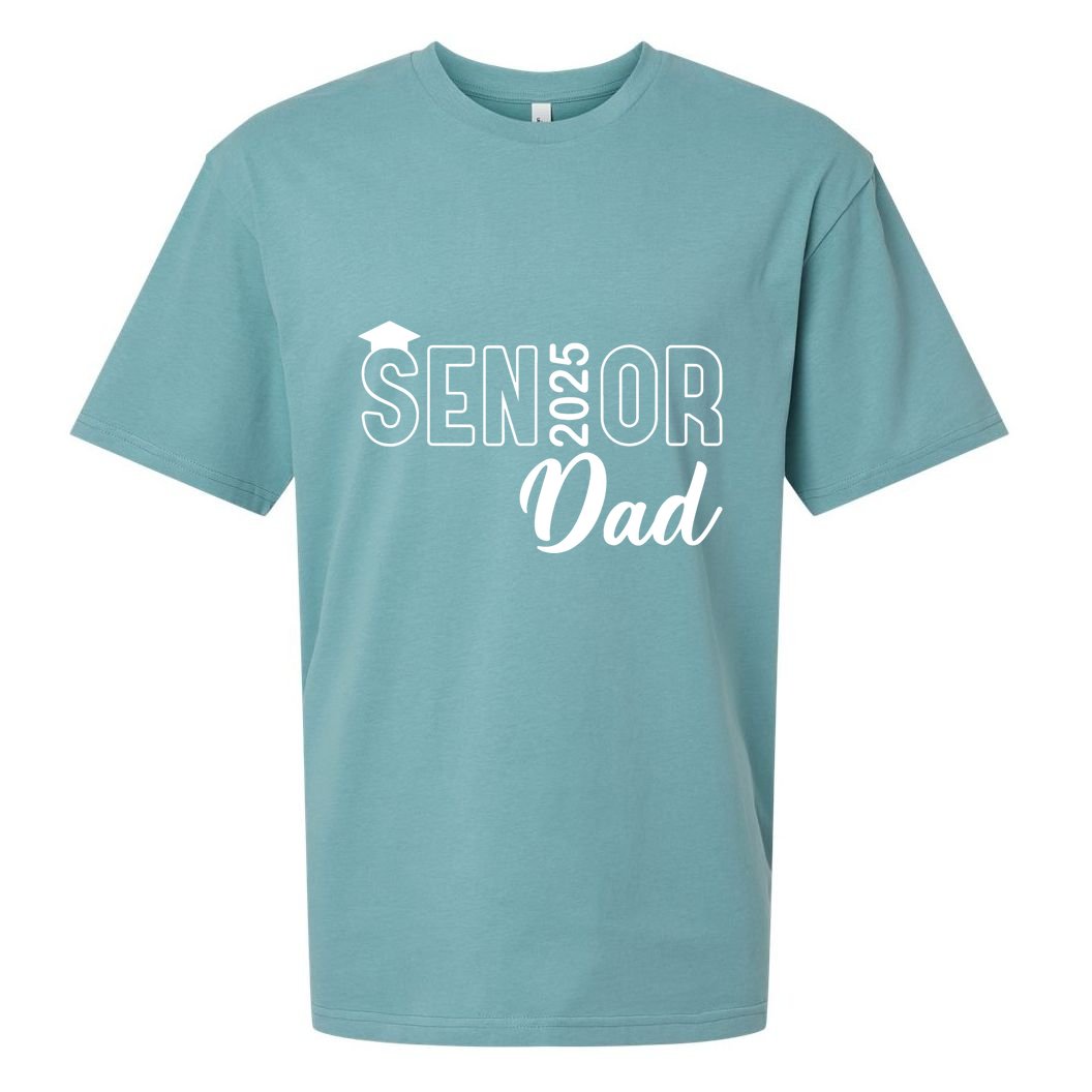 Senior 2025 Dad Class Of 2025 Father Sueded Cloud Jersey T-Shirt