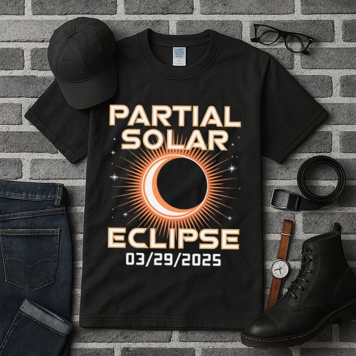 Solar 2025 Eclipse 3.29.25 Partial Solar Eclipse March 2025 Tall T-Shirt